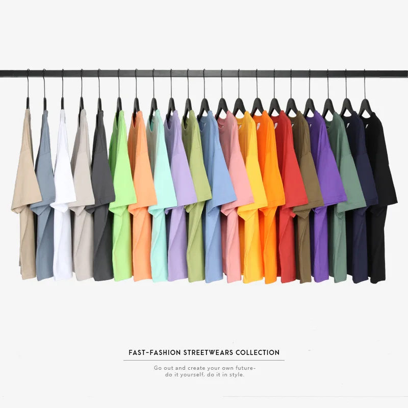
20 Color Custom Oversize Loose Unisex Cotton Plain Blank Solid Color Short Sleeve T Shirt For Men 
