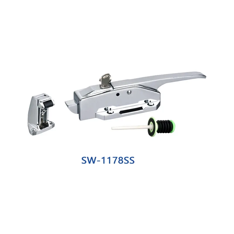 Cold storage refrigerated truck door locks and handles