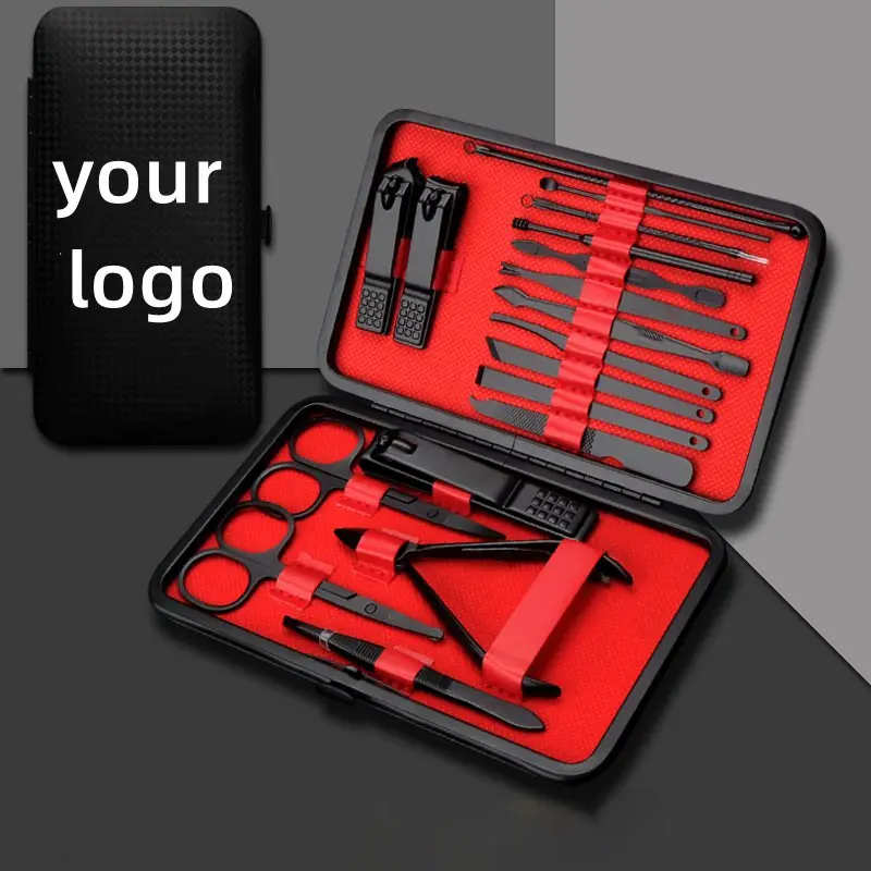 Hotsale High Quality Black Nail Clippers Beauty Manicure Tool Set 7/8/10/15/18pcs/set Dead Skin Clippers Pedicure Manicure Set