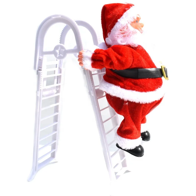 Toy Kids Novelty Plush Electric Cartoon Figure Christmas Gifts Ladder Climbing Santa Claus