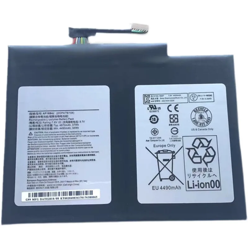 AP16B4J laptop battery for Acer laptop li-polymer battery AP16B4J for Acer Aspire Switch Alpha 12 SA5-271 AP16B4J 7.6V 37WH