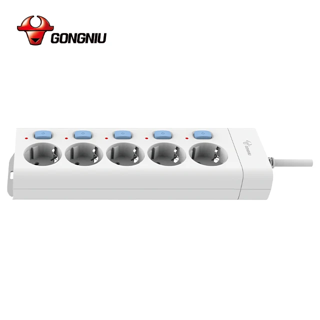 
Good price Russia EU standard 5 way 5 Switch 3 m power cord pop custom extension power socket surge protector 