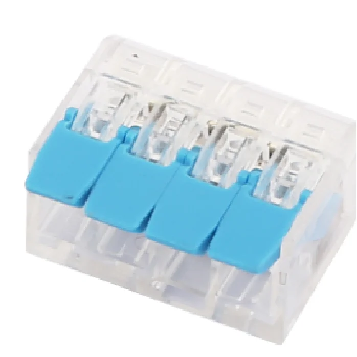 Push in Wire Conductor Clamp Terminal Block with Lever for Lighting Fast Solid Flexible Cable Universal Spring Compact Connector