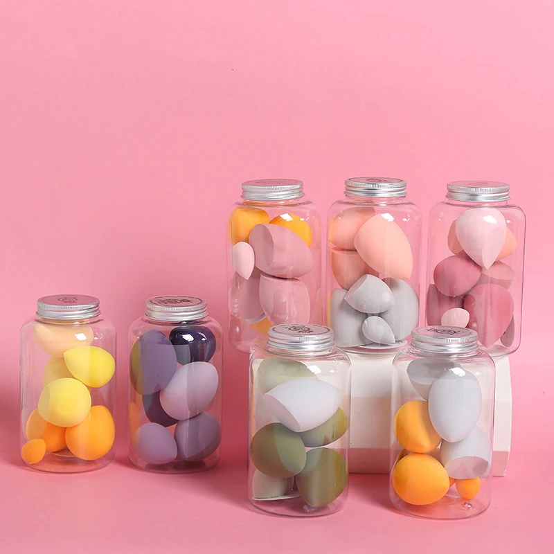 10pcs set Cosmetic Puff Foundation Powder Smooth Cream Blending Multi Shape Face Beauty Makeup Sponges Bottle Make up Sponge