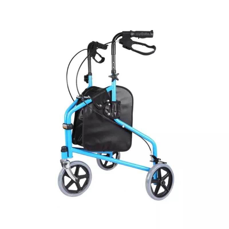 Height Adjustable Lightweight Elderly Disabled 3 Wheels Auxiliary Trolley Knee Wheelchair Scooter Rollator