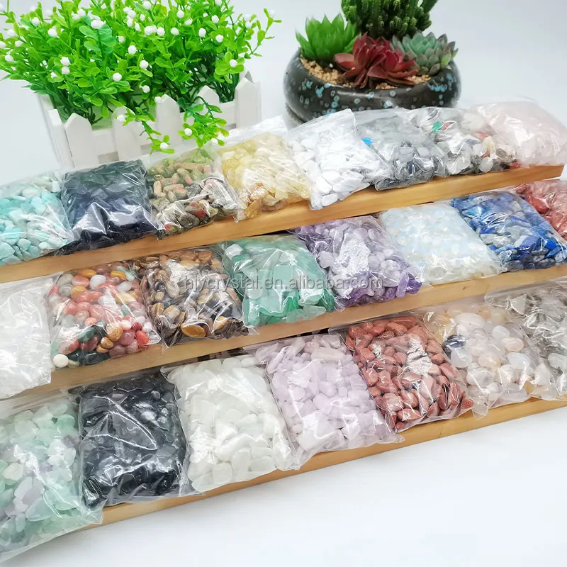 Wholesale Natural Healing Crystal Tumbled Stone Clear Rose Quartz Gravel Tumbled Stone