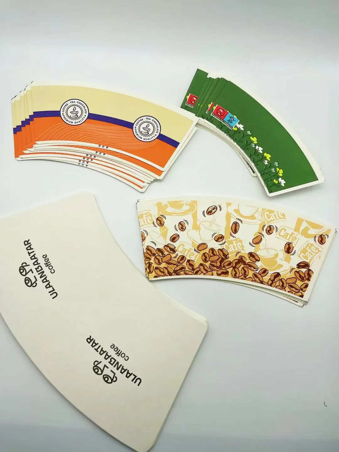 Special Manufacturing-Ready Paper Paperboard Coffee Cups Fan with Printed Design