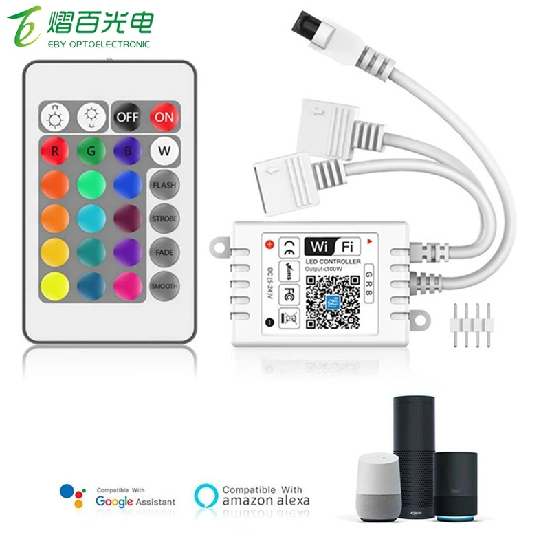 DC5V-28V RGB Tape SMD 5050 Led Wifi Controller WiFi IR LED Controller With Receiver Led Strip IR Remote LED Control