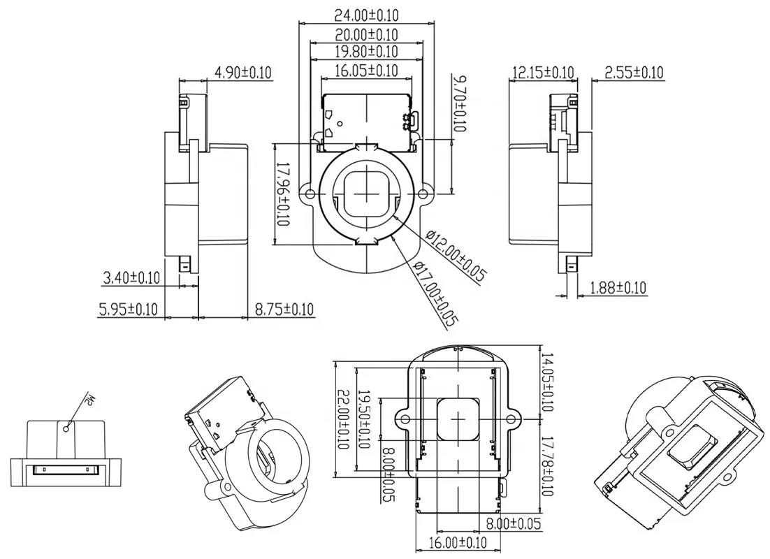 8 Million Pixel IR-CUT Switcher M12 Interface 1/1.8 Inch OV4689IMX178/185 Mount Camera Lens Holder Adapter Filter