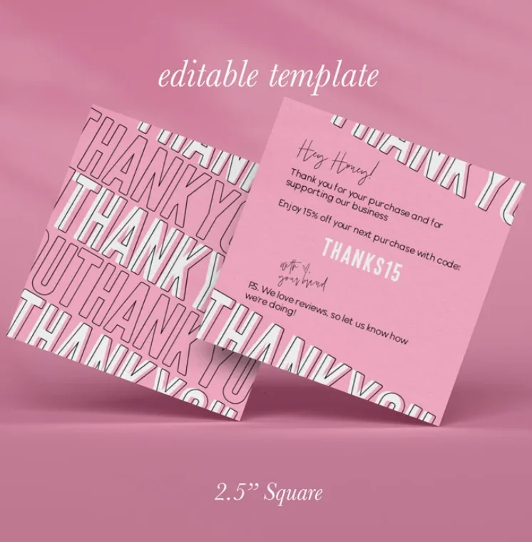 Custom Peach Colour Name On Thank You Stickers And Thank You Cards