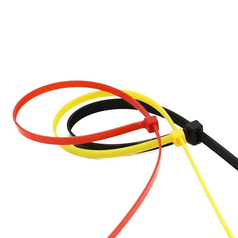 Plastic Zip Tie Tie Wrap Selflocking Nylon 66 Cable Ties China Approved CE ROHS REACH UV Resist Black Color Yellow Bag Green Red