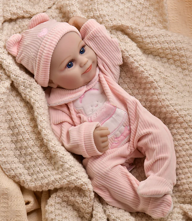 Various clothing styles full body vinyl 40cm real skin touch toy baby doll reborn doll