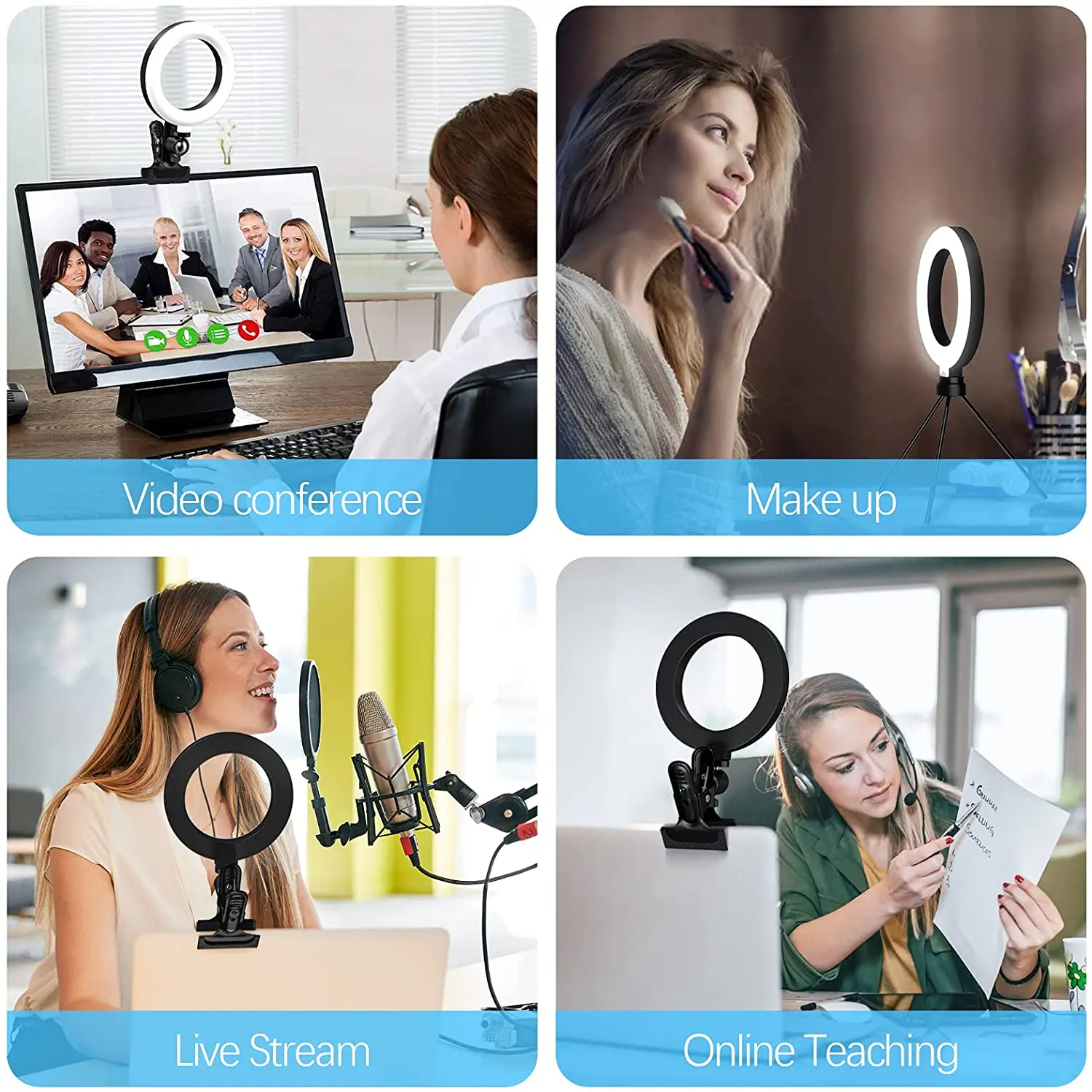 6 inch Usb Photo Selfie Fill Video computer Conference Lighting Kit Led Ring Light with clip