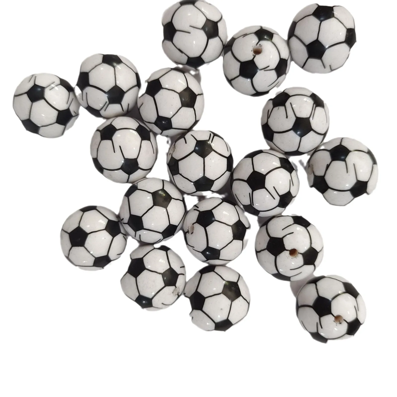 20 MM Chunky Gumball Beads Sport Soccer Beads Acrylic Print Bubblegum Beads For Jewelry Marking Bracelet Necklace