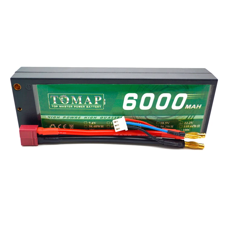 Customization 2S Lipo Battery 7.4V 30C 50C 6000Mah Rc Lipo Battery Hard Case With Deans Plug For Rc Truck Model Car