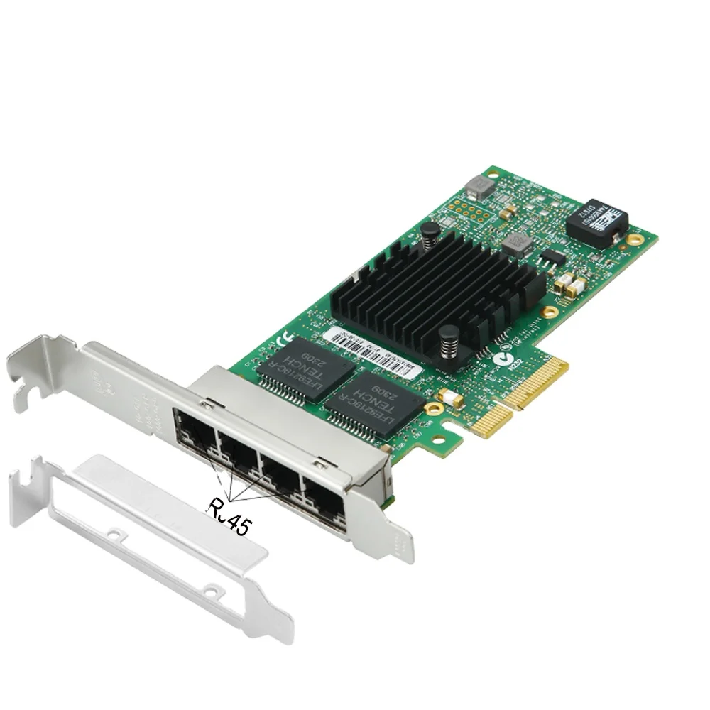 IOCREST Intel I350 Chip 4 Ports Pci-e X4 Gigabit Ethernet Network Card Quad Rj45 Server Internal Nic 10/100/1000mbps For Desktop