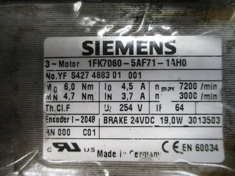 SONGWEI Siemens AC Servo Motor 1FK7060-5AF71-1AH0 1FK70605AF711AH0