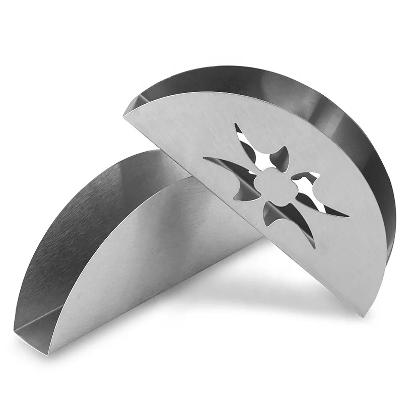 
Stainless Steel Scalloped Napkin Seat Restaurant Tissues Boxes Mental Napkin Holder 