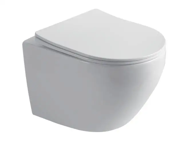 Seat Cover Closet Design Ceramic Wall Hung Toilet Slow Down Western  Round Shape Customize  Color Gold Sale  Building Style