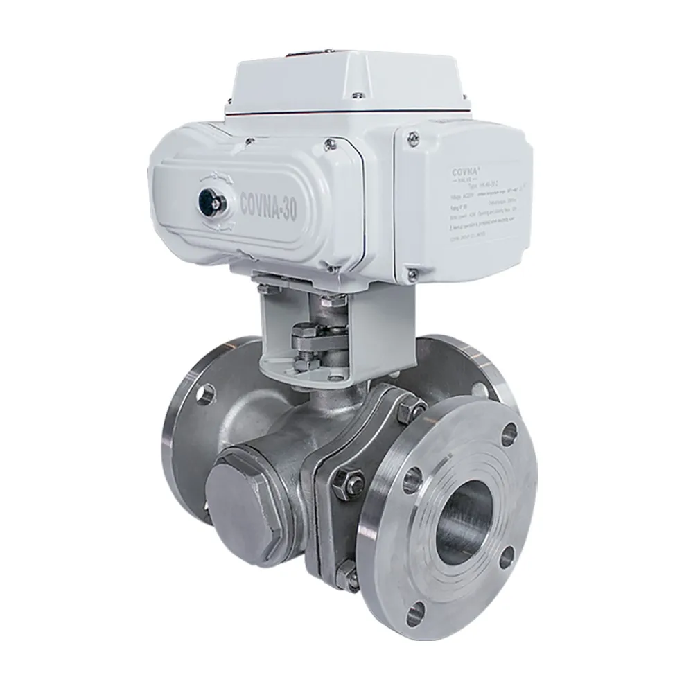 COVNA  DN25  24V T Port or L Port PVC/UPVC 3 Way Motorized Ball Valve