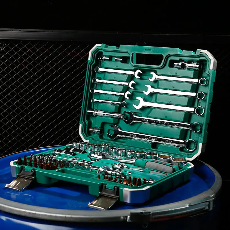 82 Pcs 1/4 Dr Car Repair Tool Box Spanner Chrome Vanadium Hand Tools and Ratchet Wrench Socket Set
