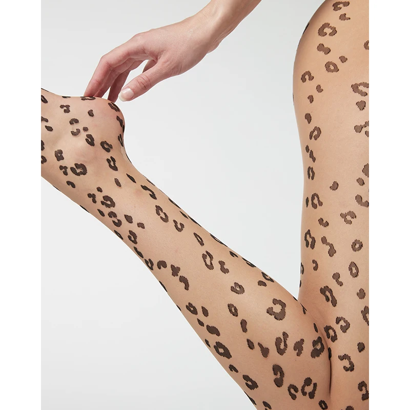 Модные кожаные японские чулки с леопардовым принтом для девушек и дам