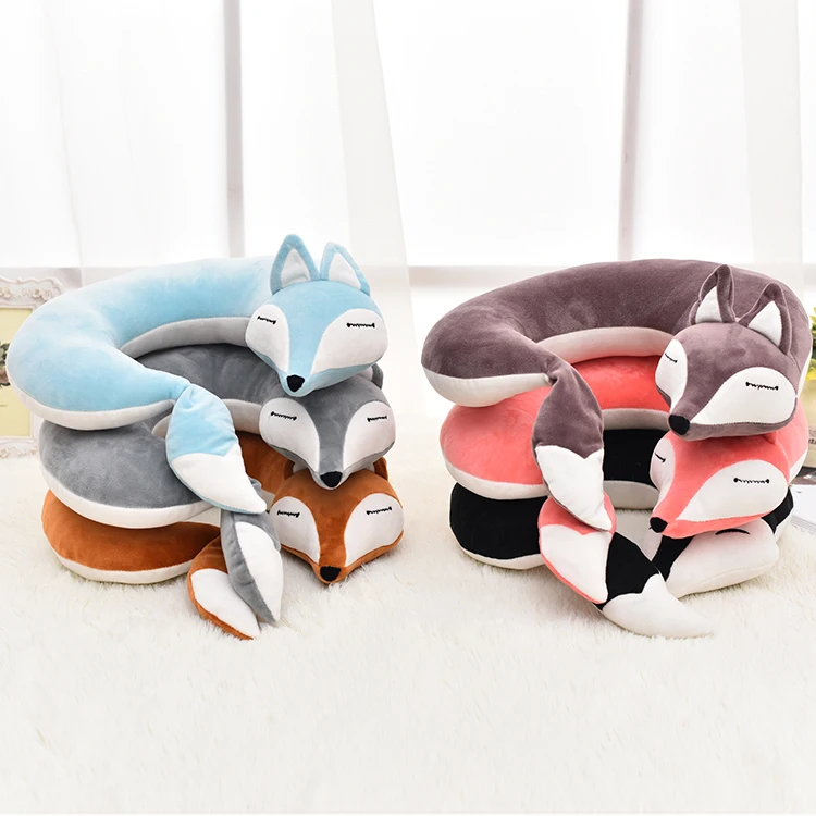 Factory Wholesale Soft Comfy Colorful Plane Travel Office Nap Plush Cartoon Animal U Shape Neck Pillow