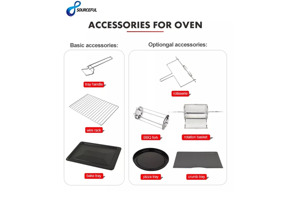 48L household multifunctional baking top bottom independent temperature control and timing electric oven
