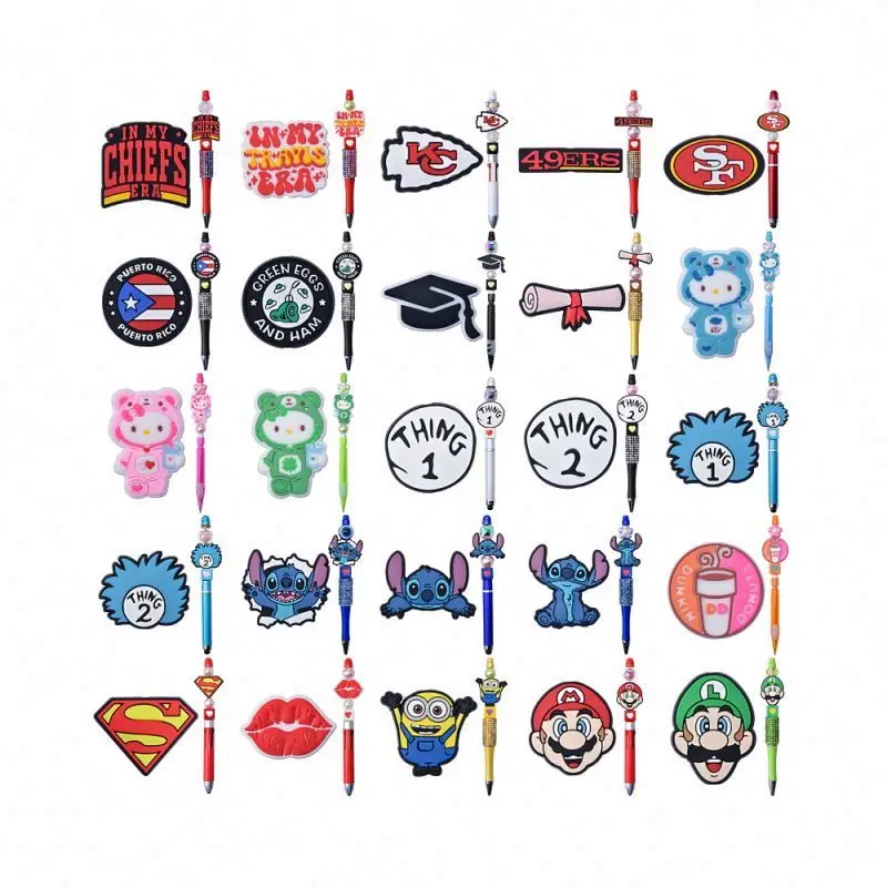 Exclusive Offer silicone focal beads girl new arrivals silicone Princess Thanksgiving  Christmas Day buffalo bills focal bead