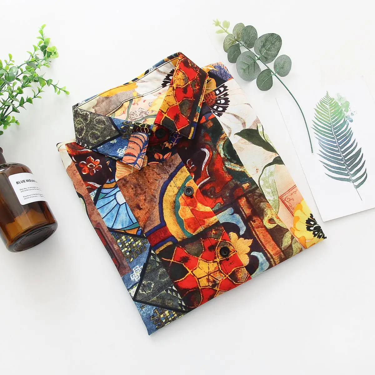 Vintage Women Blouses sunflower oil painting Hawaii shirts 2020 Spring Autumn Long Sleeve Shirt Camisas Tops Mujer blusas