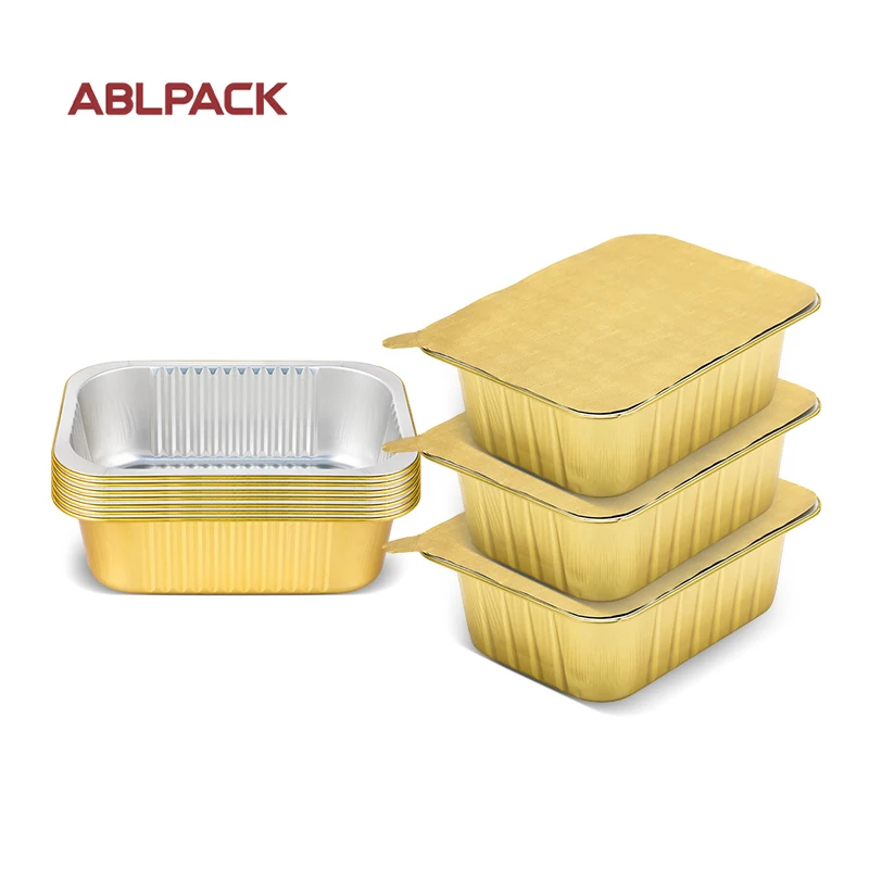 ABL PACK Wholesale Custom High Quality 1800ml PET Rectangle Takeaway Aluminum Foil Lunch Box Bowl Packaging Food Container Tray
