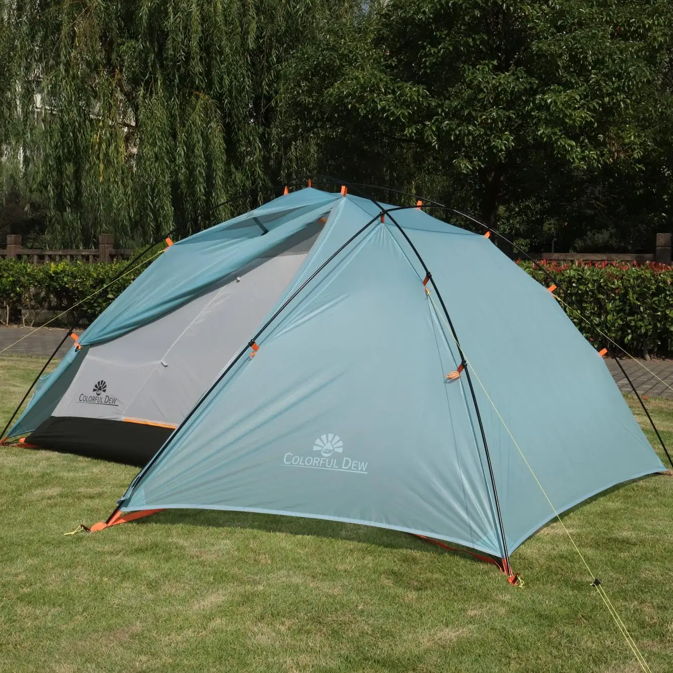 Colorful Dew Outdoor 3-Seasons Ultralight 2P Backpacking Camping Hiking Tent with Aluminum Poles