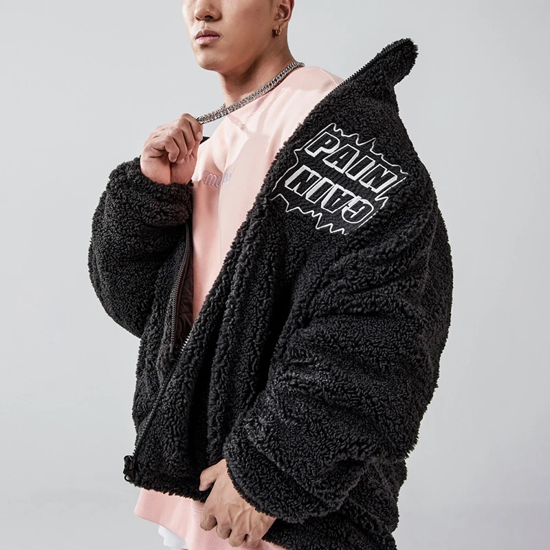 Factory Direct High Quality Stand Collar Sherpa Outerwear Wool Winter Fleece Jacket Men