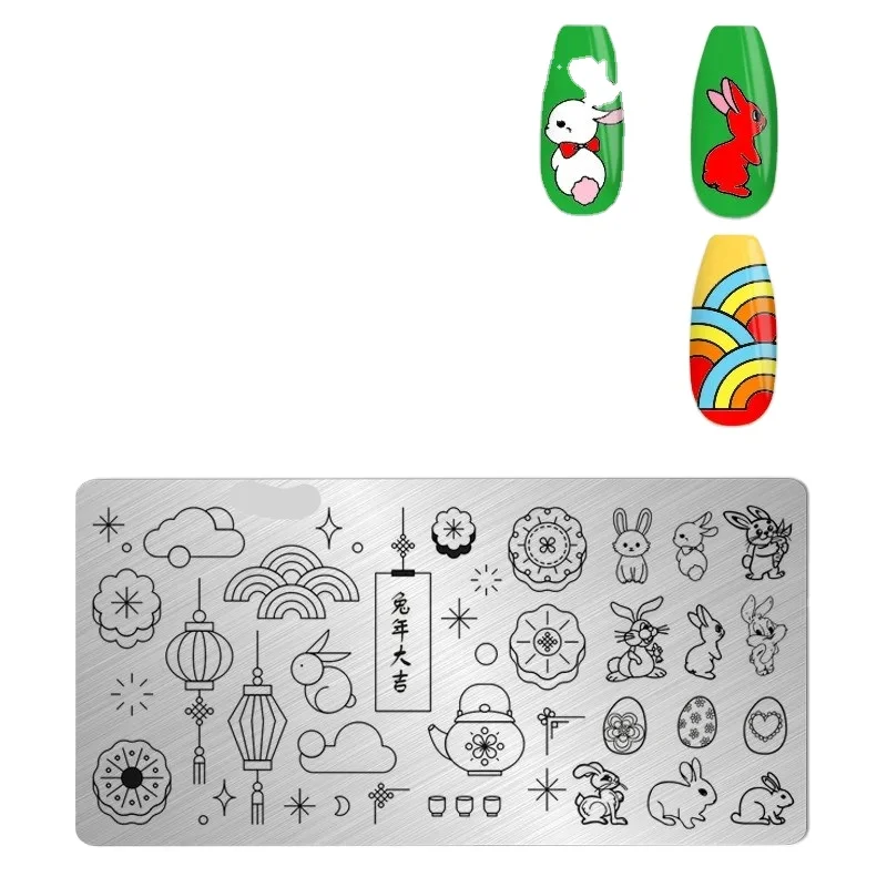 Custom Nail Art Supplier High Quality Nail Art Hot Stamping Stencil Custom Stainless Steel DIY Printing Plate