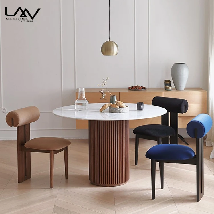 Modern Creative Hotel Dining Chair Furniture Wooden Frame Fabric Living Room Restaurant Chair