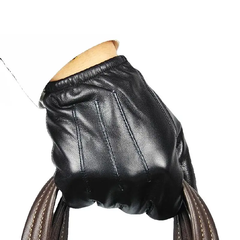 Оптовая продажа, лидер продаж, мужские тактические Мотоциклетные Перчатки из 100% натуральной овчины черного цвета для вождения