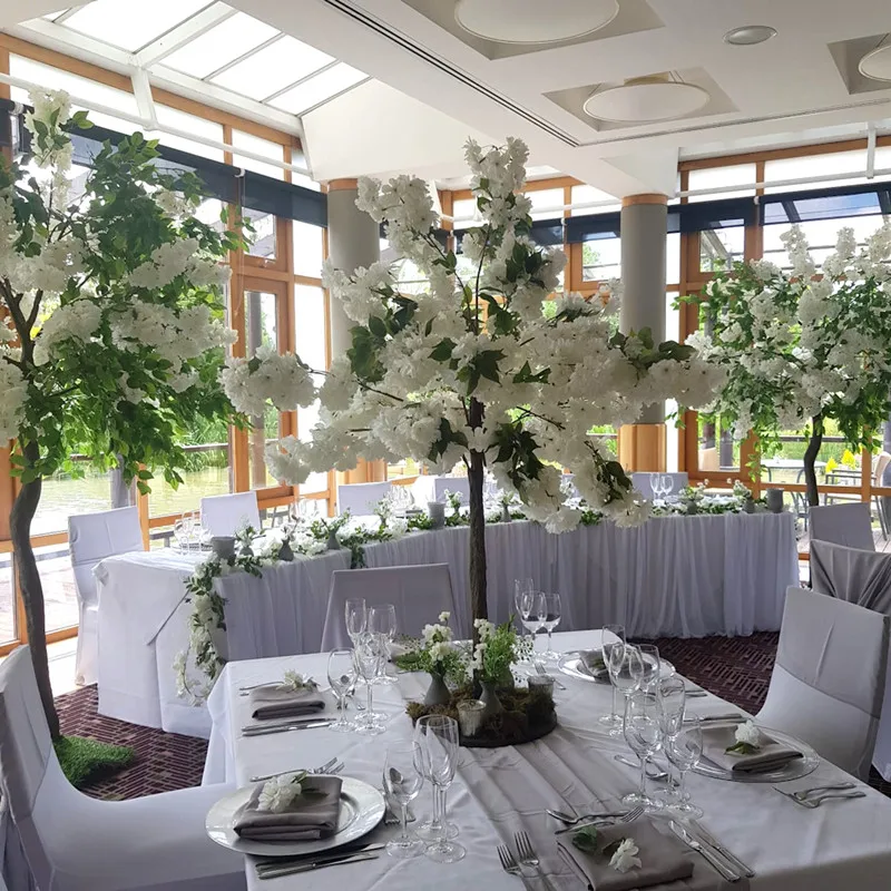 4ft 5ft 8ft 10ft Silk Plants Pink Flower Home Garden Wedding Decoration Indoor Blossom Tree Artificial