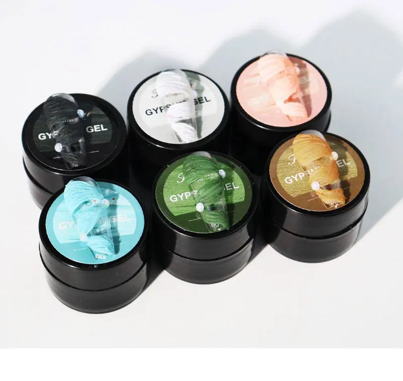Nail Plaster Gel Wash Free Nail Three-dimensional Relief Color Painting Gel Sand Feeling Black And White Micro Sculpture Gel
