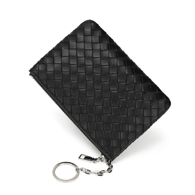 New Arriving Designer Woven Wallet Short Mini Purse Bag Portable Zipper Keychain Bag Women Men Luxury Wallet Catalogue