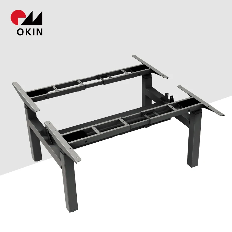 High Quality OKIN Four Motor Three Stage Smart Home Office Standing Desk Face to Face Height Adjustable Standing Desk Frame