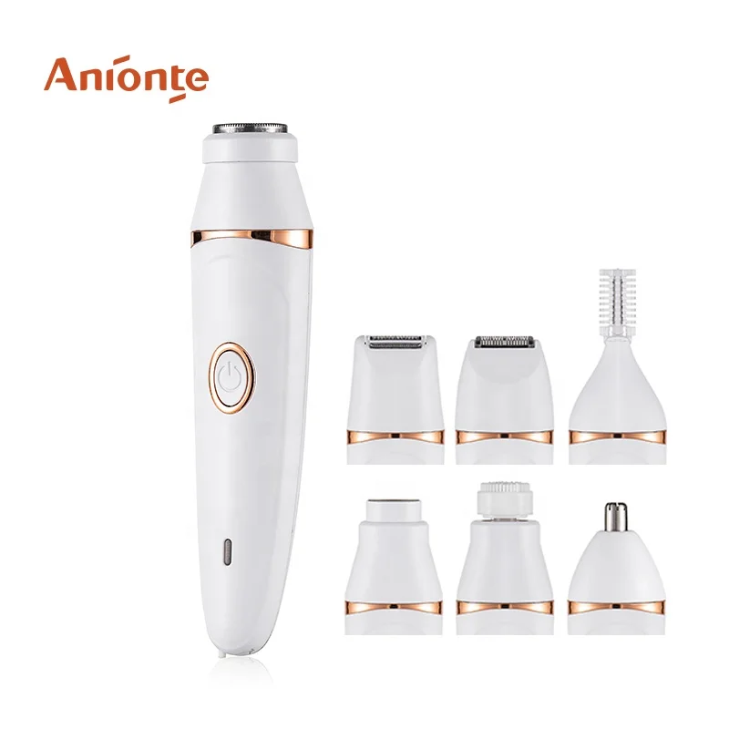 Перезаряжаемая бритва для женщин Icare, триммер для бровей, массажер для лица и триммер для носа, наборы для ухода за лицом 7 в 1, электрическая бытовая