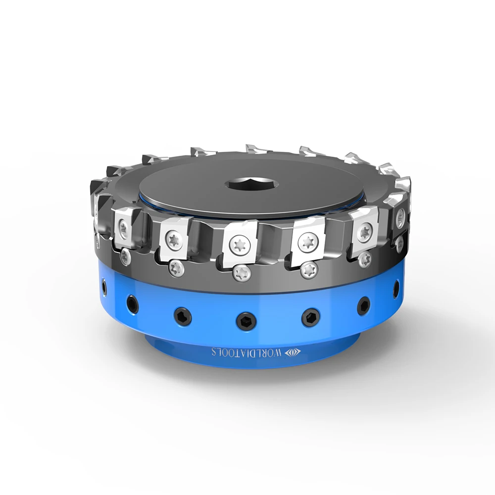 Worldia PCD Face Milling Cutter Indexable FMP100SB32-BE12-16 Milling Tool 16 flutes without BEHW1204 PCD tipped inserts