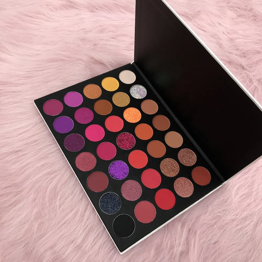 Новинка, Палетка теней для век 35 цветов, частная торговая марка, матовые мерцающие блестящие косметические тени для век без жестокости, OEM
