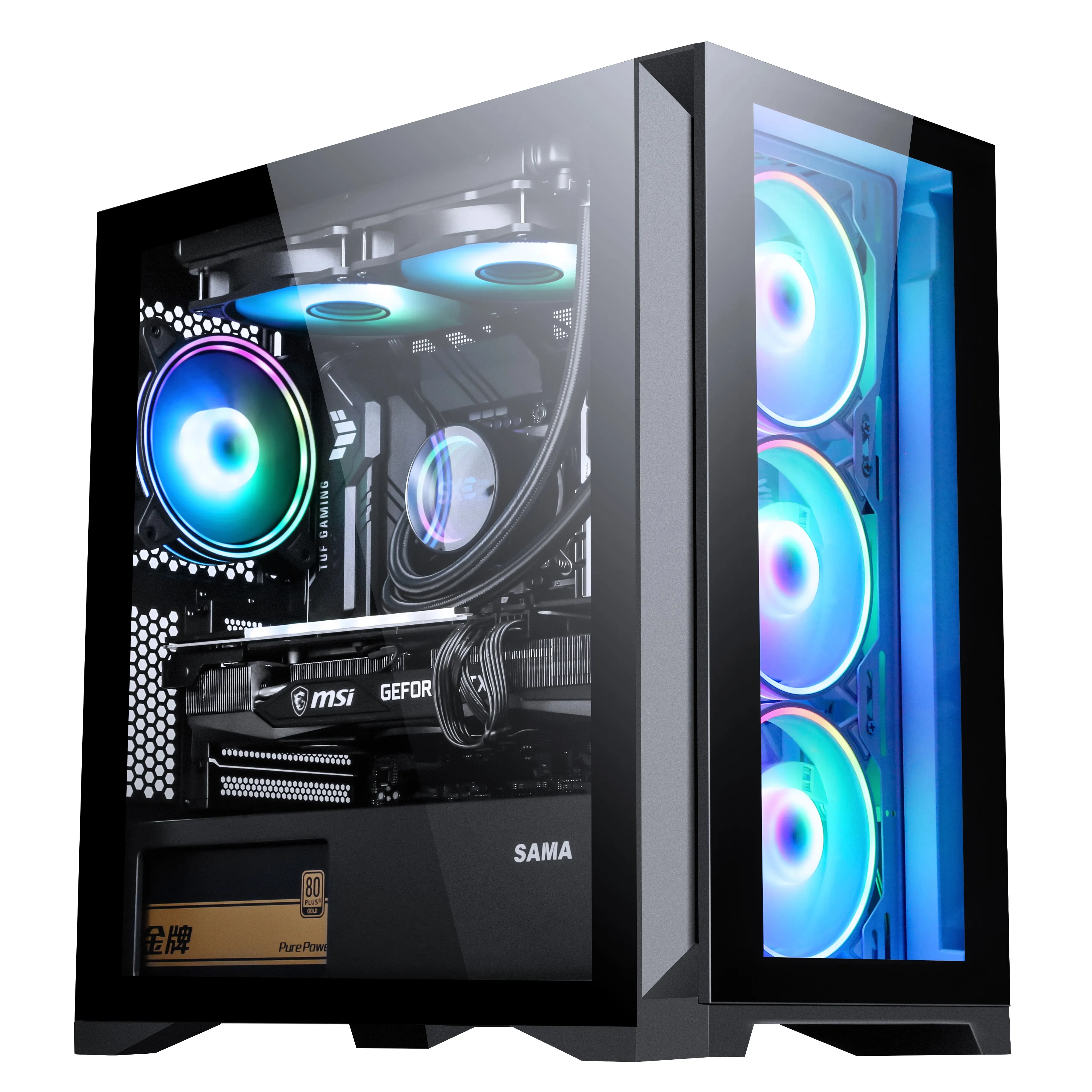 SAMA корпус из закаленного стекла itx SPCC 0 8 мм Корпус micro atx 4 слота PCI компьютерные корпуса и башни