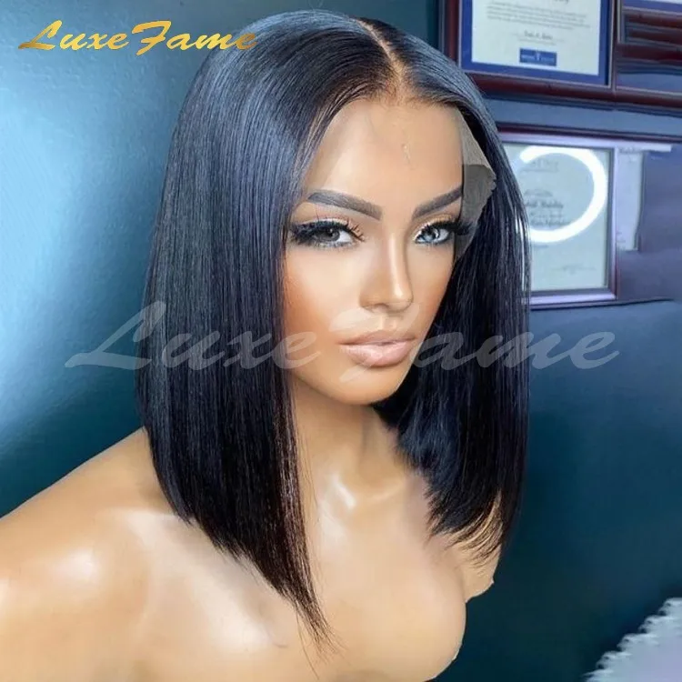 Pre Plucked Lace Closure Bob Human Hair Wig,Human Hair Short Bob Wig For Black Women,Double Drawn Human Hair Bob Vietnam Wigs