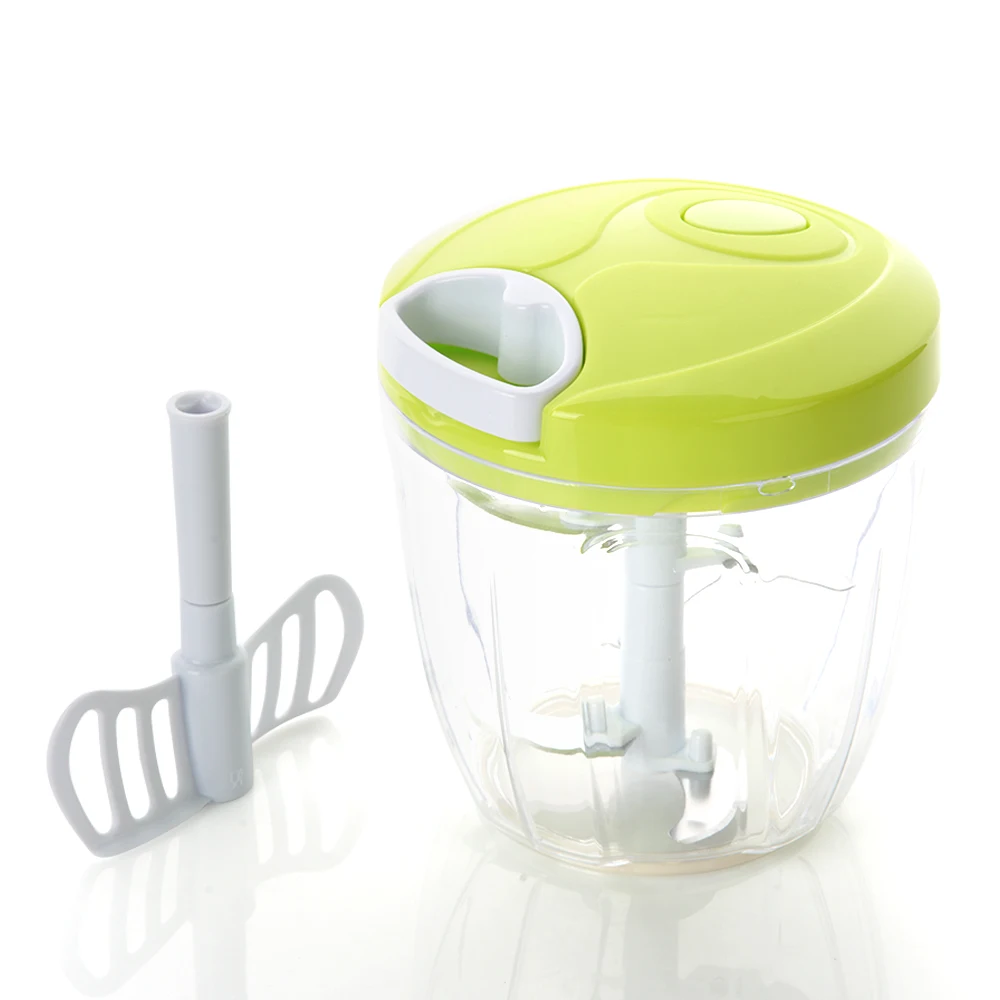 Hand-Pull Stainless Steel Manual Food Chopper Garlic Mincer for Onions Vegetable Cutter and Slicer for Fruits Nuts