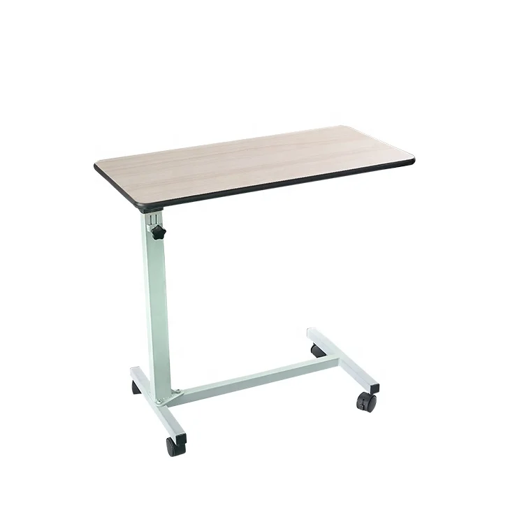 Hospital use height adjustable over bed tables