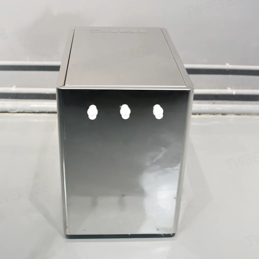 Under counter sparking water machine with 3 taps and stainless steel drip tray to dispense soda water