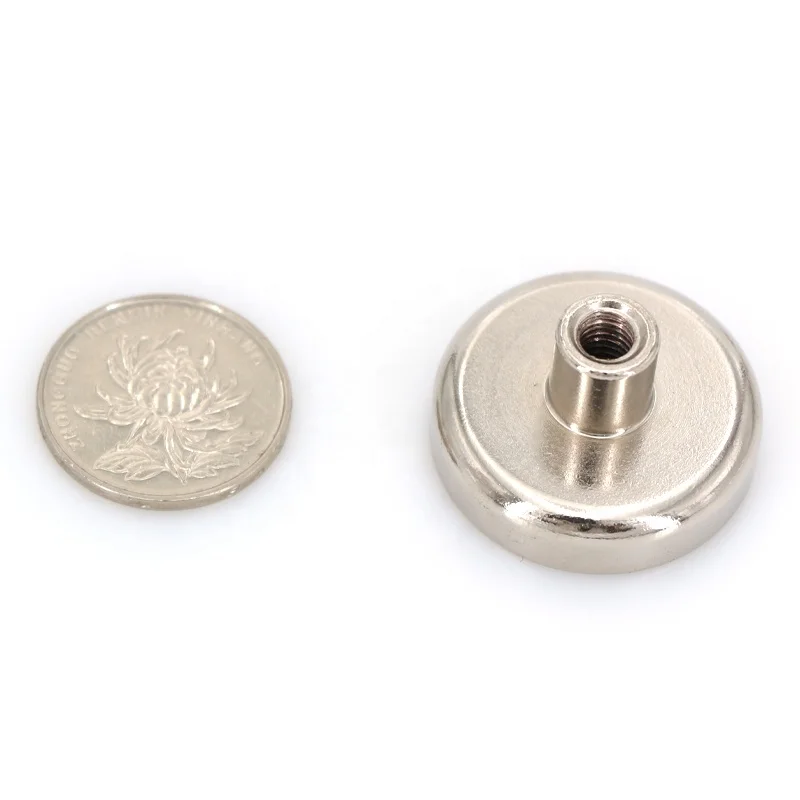 70lbs 32kgs D32mm internal threaded magnetic cup Magnet with Deep Female Thread