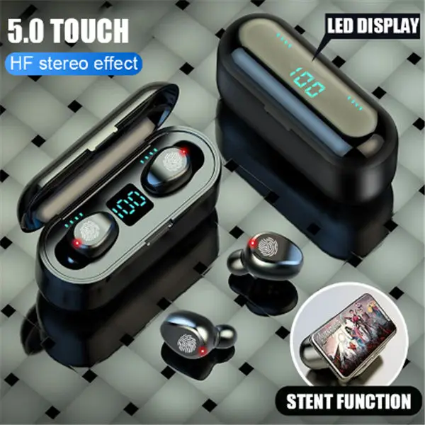  2000 мАч Power Bank светодиодный дисплей зарядным футляром BT 5 0 правда стерео наушники-вкладыши TWS с беспроводной Bluetooth наушники